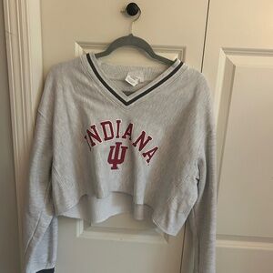 Indiana University Cropped Hoodie (Size L)